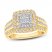 Multi-Diamond Engagement Ring 1 ct tw Princess/Round/Baguette 14K Two-Tone Gold