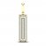 Men's Diamond Thin Dog Tag Charm 1/2 ct tw Round-cut 10K Yellow Gold