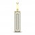 Men's Diamond Thin Dog Tag Charm 1/2 ct tw Round-cut 10K Yellow Gold