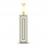 Men's Diamond Thin Dog Tag Charm 1/2 ct tw Round-cut 10K Yellow Gold