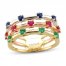 Le Vian Sapphire/Ruby/Emerald Ring 14K Tri-Tone Gold