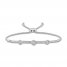 Diamond Bolo Bracelet 1/4 ct tw Round-cut Sterling Silver