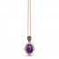 Le Vian Amethyst Necklace 1/6 ct tw Diamonds 14K Strawberry Gold 18"