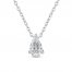 Lab-Created Diamonds by KAY Solitaire Necklace 1/2 ct tw Pear-Shaped 14K White Gold 19"