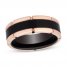 8mm Wedding Band Black & Rose Tungsten Carbide