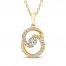 Encircled by Love Diamond Necklace 1/3 ct tw Round-cut 10K Yellow Gold 18"