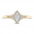 Diamond Engagement Ring 3/8 ct tw Marquise/Round-Cut 14K Yellow Gold