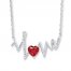Heartbeat Necklace Lab-Created Ruby & Sapphire Sterling Silver