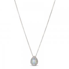 Le Vian Opal & Diamond Necklace 1/8 ct tw 14K Vanilla Gold 18"
