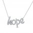 Diamond Hope Necklace 1/5 ct tw 10K White Gold 18"