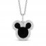 Disney Treasures Mickey Mouse Onyx Necklace 1/10 ct tw Diamonds Sterling Silver