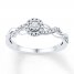 Diamond Promise Ring 1/6 ct tw Round-cut 10K White Gold