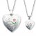 Mother/Daughter Necklaces Heart with Rose Sterling Silver