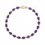 Amethyst Bracelet 1/15 ct tw Diamonds 10K Yellow Gold 7.25"