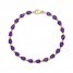 Amethyst Bracelet 1/15 ct tw Diamonds 10K Yellow Gold 7.25"