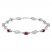 Ruby & Diamond Accent Bracelet Sterling Silver 7.25"