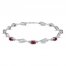 Ruby & Diamond Accent Bracelet Sterling Silver 7.25"