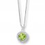 Peridot Necklace Lab-Created White Sapphires Sterling Silver