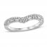 Diamond Contour Ring 3/8 ct tw Round/Baguette-Cut 14K White Gold