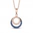 Le Vian Diamond & Sapphire Necklace 1/4 ct tw Diamonds 14K Strawberry Gold 18"