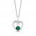 Hallmark Diamonds Lab-Created Emerald Heart Necklace 1/10 ct tw Round-Cut Sterling Silver 18"