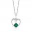 Hallmark Diamonds Lab-Created Emerald Heart Necklace 1/10 ct tw Round-Cut Sterling Silver 18"