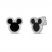 Disney Treasures Mickey Mouse Onyx Earrings 1/6 ct tw Diamonds Sterling Silver