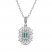 Aquamarine & White Lab-Created Sapphire Necklace Sterling Silver 17"