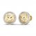 Men's Black & White Diamond Lion Stud Earrings 1/5 ct tw Round-cut 10K Yellow Gold