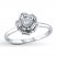 Diamond Flower Ring 1/20 Carat Round-cut Sterling Silver