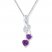 Amethyst Heart Necklace 1/20 ct tw Diamonds 10K White Gold