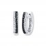 Diamond Hoop Earrings 1/5 ct tw Black/White 10K White Gold