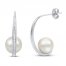 Freshwater Cultured Pearl Earrings White Topaz Sterling Silver