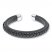 Men's Bracelet Black Leather Stainless Steel