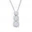 Diamond Necklace 3/8 ct tw Round-cut 14K White Gold