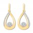 Diamond Teardrop Earrings 1/4 ct tw Round-cut 10K Yellow Gold