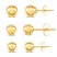Ball Stud Earrings Set 14K Yellow Gold
