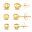 Ball Stud Earrings Set 14K Yellow Gold