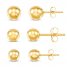 Ball Stud Earrings Set 14K Yellow Gold