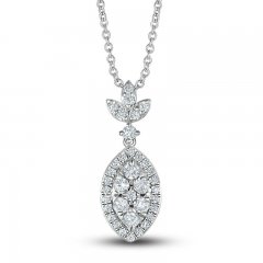 Diamond Necklace 1/2 ct tw Round-cut 10K White Gold 18"