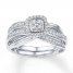 Diamond Bridal Set 3/8 ct tw Round-cut 10K White Gold