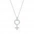 Diamond Female Symbol Necklace 1/4 ct tw Round/Baguette 10K White Gold 18"