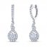 THE LEO Diamond Dangle Earrings 1 ct tw Round-cut 14K White Gold