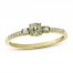 Aquamarine & 1/20 ct tw Diamond 3-Stone Ring 10K Yellow Gold