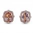 Le Vian Creme Brulee Morganite Earrings 1/2 ct tw Diamonds 14K Strawberry Gold