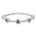 Blue & White Lab-Created Sapphire Bracelet Sterling Silver 7.5"