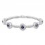 Blue & White Lab-Created Sapphire Bracelet Sterling Silver 7.5"