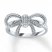 Bow Ring Diamond Accents Sterling Silver