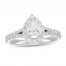 Neil Lane Diamond Engagement Ring 1-3/8 ct tw Pear/Round 14K White Gold