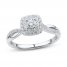 Diamond Engagement Ring 1/2 ct tw Round-cut 14K White Gold